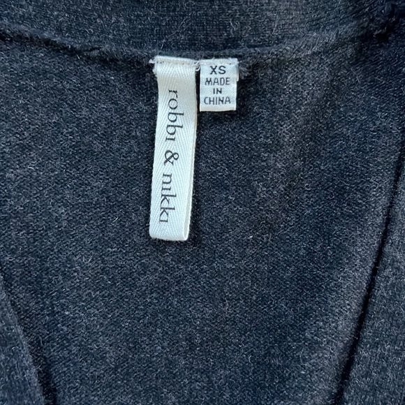 Robbi & Nikki cashmere sequin cardigan black dark gray sz XS - Picture 2 of 6